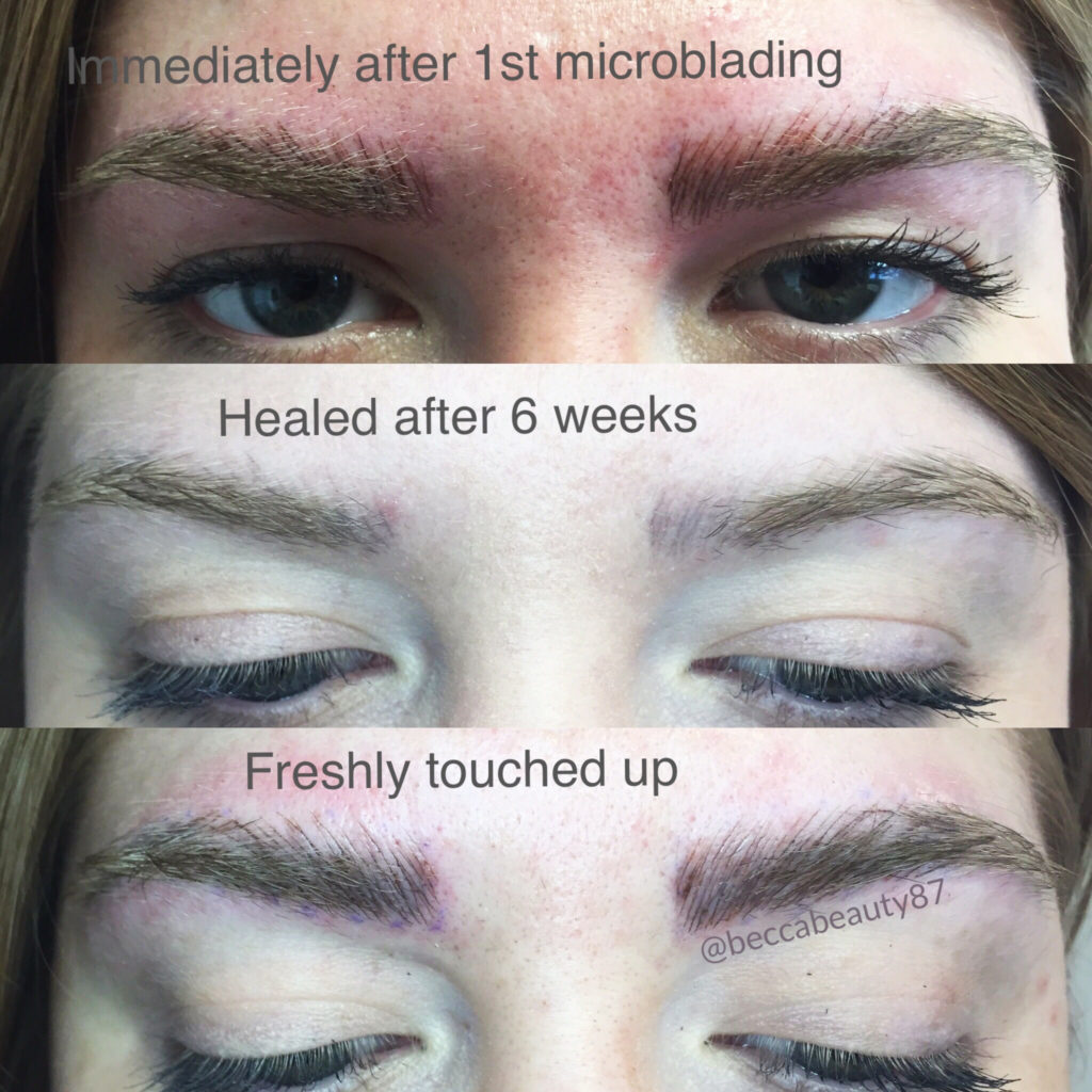 Microblading before and after.